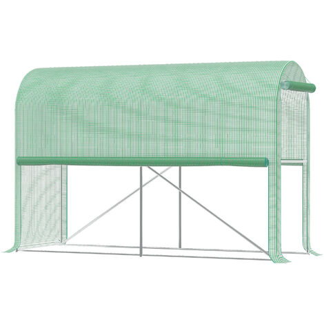 Serre à tomates verte 3m x 1m x 2m – Bâche anti-UV imperméable – Châssis en acier thermo-laqué – 2 fenêtres enroulables – MH