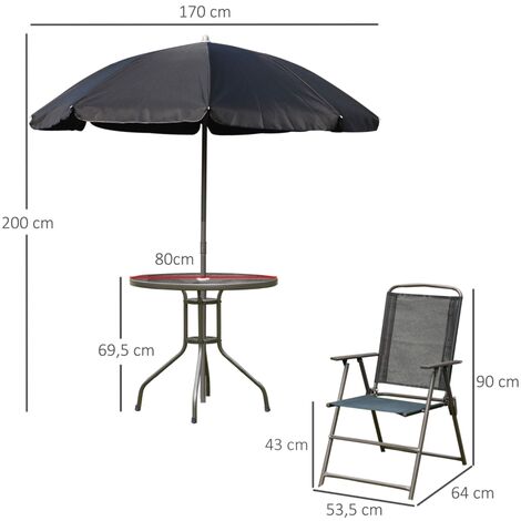 Ensemble de jardin 6 pièces LOU acier café et noir (1/3)