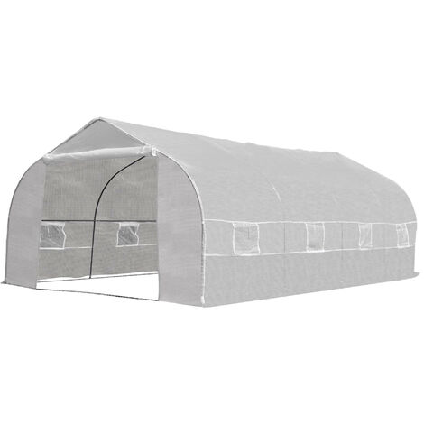 Serre tunnel de jardin 6L x 3l x 2H m – Surface 18 m² – Acier galvanisé et bâche polyéthylène anti-UV – Ventilation avec fenêtres enroulables – MH (1/5)