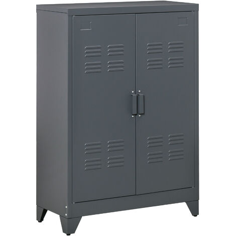 Armoire buffet industriel BERGAME tôle de métal (1/5)