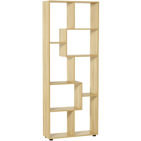 Bibliothèque étagère zigzag Zéphyr en bois naturel (1/5)
