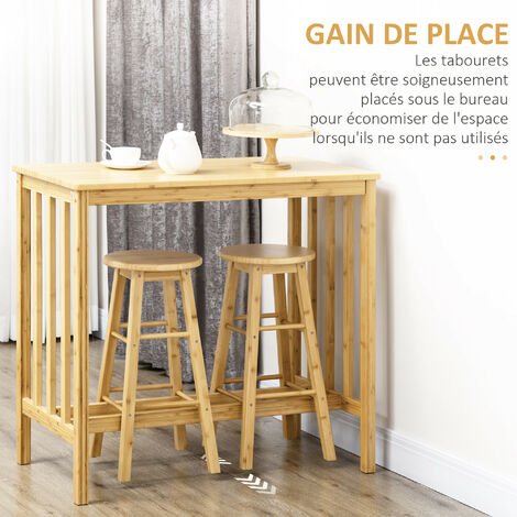 WOLTU Table de Bar Rotatif avec 2 Tabourets, Mange Debout de Bar avec 3 tablettes, Ensemble Table et chaises en métal et MDF pour Cuisine, Bar, Bistro, Blanc