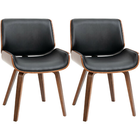 Lot de 2 chaises vintage TRALEE aspect bois de noyer (1/5)