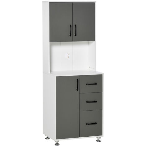 Armoire de cuisine SIERRA grise et blanche (1/5)
