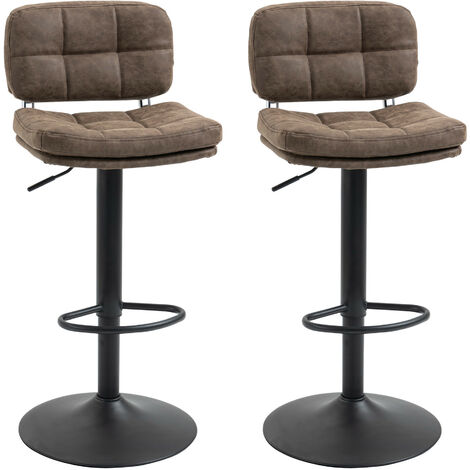 Lot de 2 tabourets de bar vintage KOALA marron (1/5)