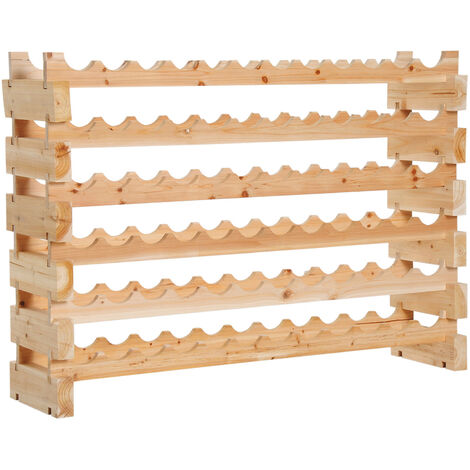 Range-bouteilles rack 72 pièces FLORIANO bois de pin massif (1/5)