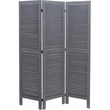 Paravent HWC-G30, cloison de séparation, séparation de pièces, aspect miteux 170x120cm - gris (1/5)
