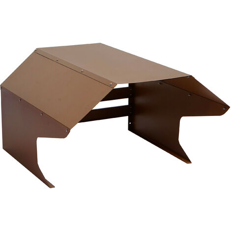 Garage pour tondeuse HWC-L43 - toit Abri pour tondeuse - métal 40x59x69cm - brun (1/6)
