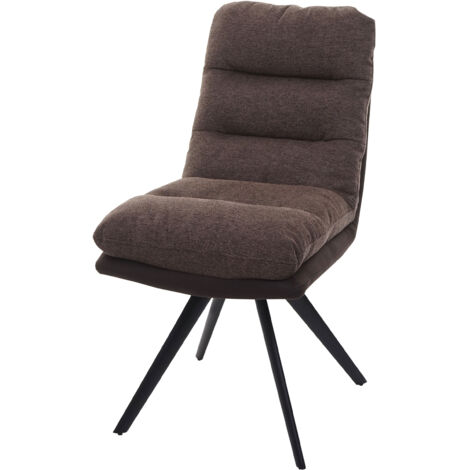 Chaise de salle à manger HWC-G66 - pivotante Auto-Position tissu/textile - brun-brun foncé (1/5)