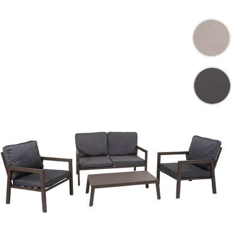 Garniture HWC-L64 - salon de jardin Garniture de jardin Lounge-Set Canapé - métal - rembourrage gris (1/5)