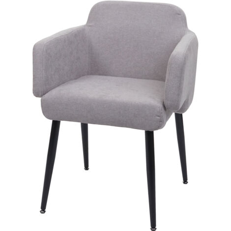 Chaise de salle à manger HWC-L13 - chaise rembourrée tissu/textile métal - gris (1/5)