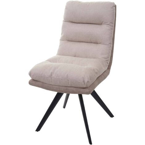 Chaise de salle à manger HWC-G66 - chaise de cuisine chaise - pivotante Auto-Position tissu/textile - crème (1/5)