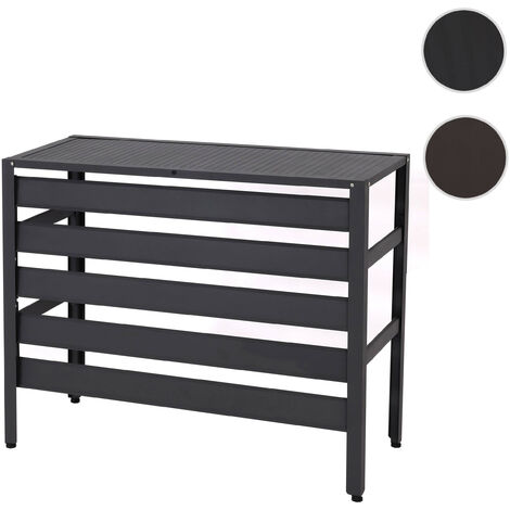 Mendler – Cache climatiseur en aluminium 74x98x38 cm – Résistant aux intempéries – Circulation d'air optimale – Support pour plantes - HWC-K59