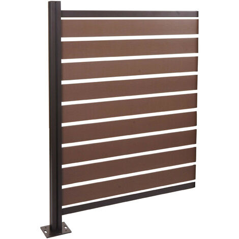 Mendler – Clôture pour poubelles extensible en aluminium aspect bois – Dimensions 130x100x6cm – Montage simple avec ancrage béton