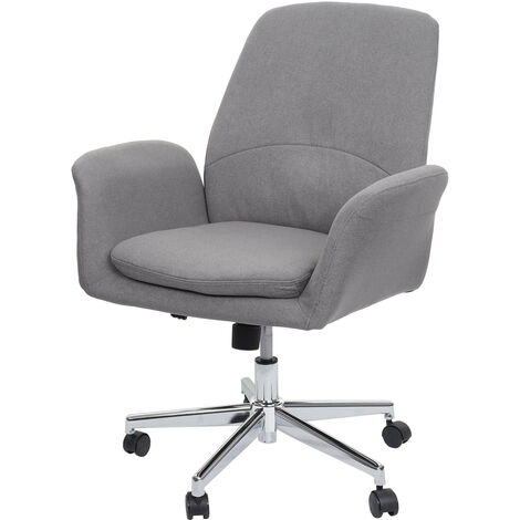 Chaise de bureau HWC-K23 - chaise de bureau chaise pivotante tissu/textile avec accoudoirs - gris (1/5)