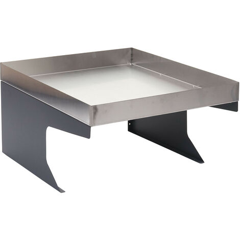 Garage pour tondeuse-robot avec bac à plantes HWC-G60 37x60x70cm - acier inoxydable - anthracite (1/5)