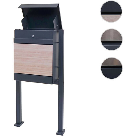 Boîte aux lettres avec pied HWC-K41 Boîte à colis sur pied - acier inoxydable galvanisé anthracite (1/5)