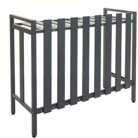 Mendler – Cache climatiseur en métal 80x90x39cm – Protection esthétique et fonctionnelle – Circulation optimale de l'air – Support pour plantes - HWC-K58