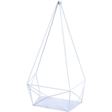 Étagère murale HWC-K79 - Étagère suspendue Étagère de décoration Étagère de cuisine - métal 44x23x11cm - blanc (1/6)