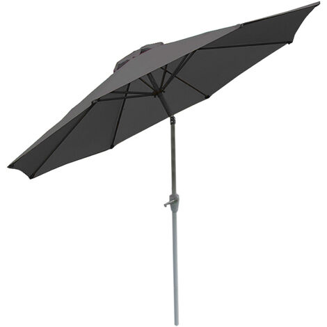 Parasol N19, parasol pour jardin, Ø 3m inclinable, polyester/alu 5 kg anthracite (1/5)