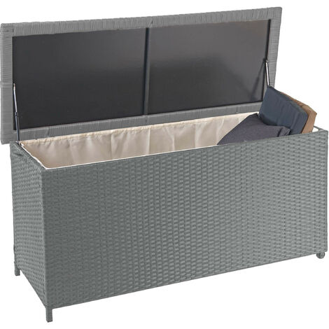 Coffre De Rangement Jardin Parya Garden - 170L - Gris - 75x44x53cm - Étanche