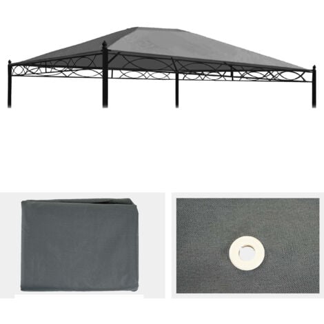 Toile de rechange pour toit Pergola Pavillon Cadiz 4 x 3m  gris