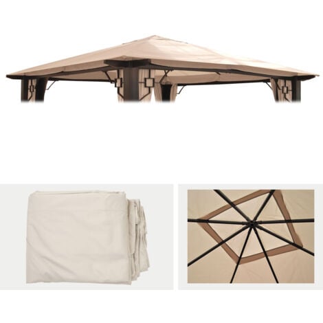 Toile de rechange pour toit Pergola Pavillon Mira 3,5 x 3,5m  couleur crème