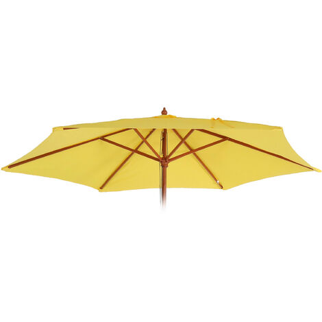 Housse de rechange pour parasol Florida - housse de rechange pour parasol - Ø 3m polyester 6 baleines - jaune (1/5)