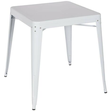 Table de bar en métal – Blanc (1/3)