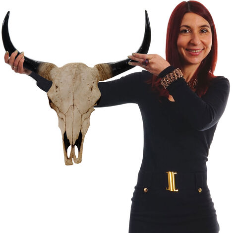 Teschio Di Toro Decorativo In Poliresina - Trofeo Da Parete, 45 Cm, Adatto Per Interni Ed Esterni - Foto 4