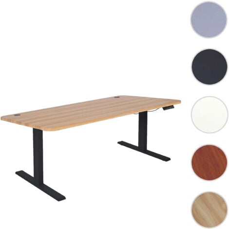 Bureau HWC-D40, table d'ordinateur, hauteur réglable électriquement 160x80cm 53kg  noir, gris anthr