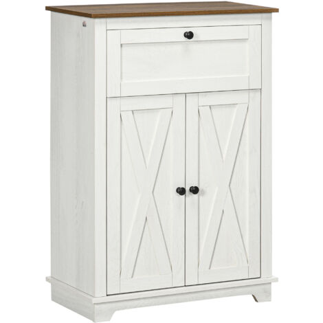 Buffet 2 portes GRETA bois et blanc (1/5)