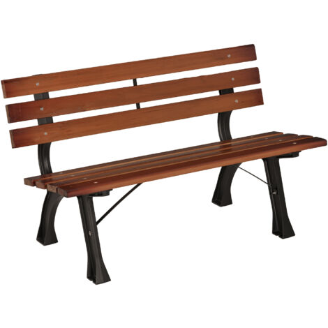 Banc de jardin 2 places NORBERT brun et noir (1/5)