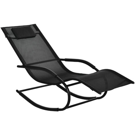 Chaise longue à bascule YORGOS noire (1/5)