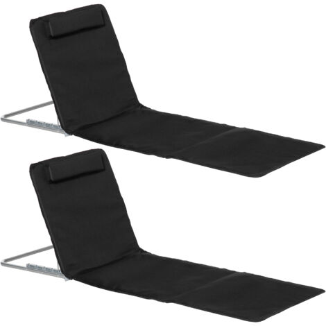 Lot de 2 tapis de plage NATE noir (1/5)