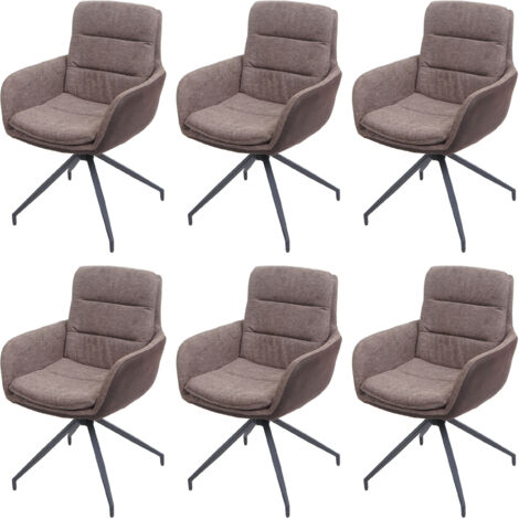 Lot de 6 chaises de salle à manger HWC-K32, chaise de cuisine fauteuil chaise, pivotante position au (1/5)