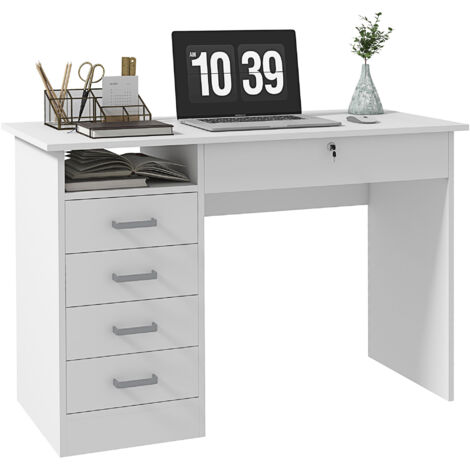 Bureau Multimédia YANNICK blanc (1/5)