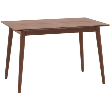 Table à manger rectangulaire marron en bois massif de pin – 120L x 75l x 76H cm – Accueille jusqu'à 4 personnes – Pieds antidérapants – MH