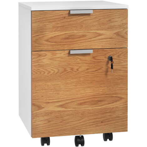 Caisson de bureau BEANIE aspect bois et blanc (1/5)