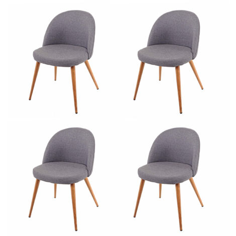 4x chaise de salle à manger HWC-D53, fauteuil, style rétro années 50, en tissu - gris foncé (1/5)