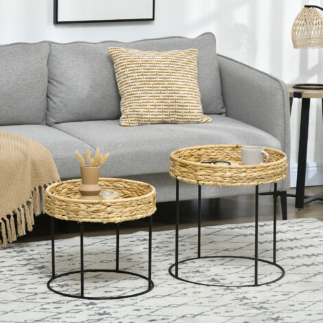 Lot De 2 Tables Gigognes Hautes | Design Moderne Et Gain De Place | Noir