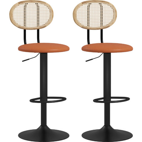 Lot de 2 chaises de bar JANE marrons et noires (1/5)