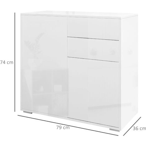 Buffet Commode BERTHA blanc laqué