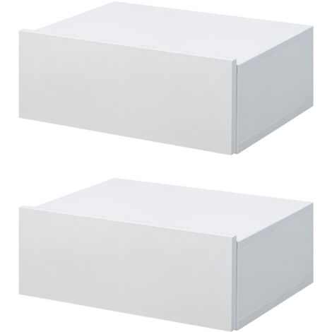 2 tables de chevet murales GEORGINA blanches (1/5)