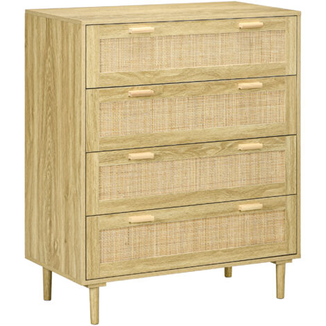Commode 4 tiroirs INDIRA cannage rotin (1/5)