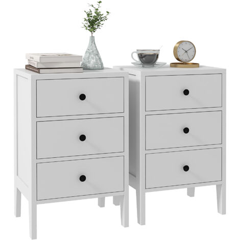 Lot de 2 tables de chevet BENJI blanc (1/3)
