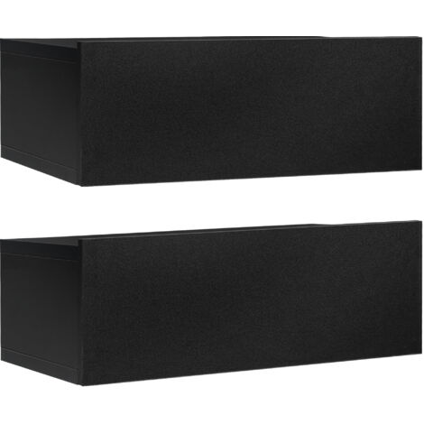 2 tables de chevet murales CHARLOTTE noires (1/5)