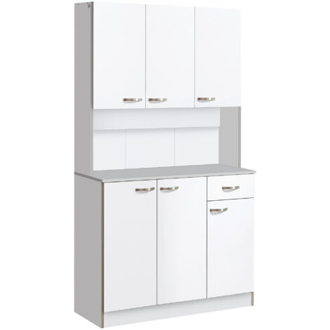 Buffet haut de cuisine ROMAN blanc et gris (1/5)