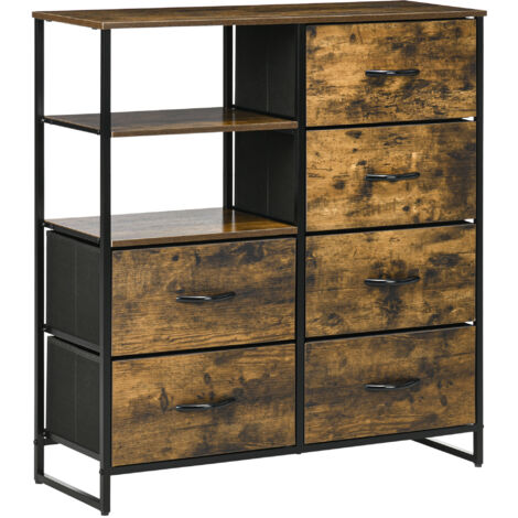 Buffet design MANOLO aspect bois et noir (1/5)