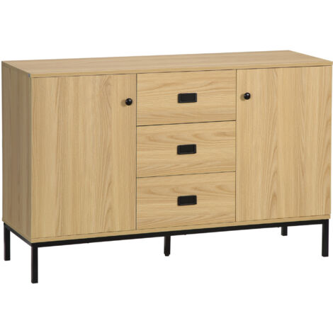 Buffet design CORBY aspect bois et noir (1/5)